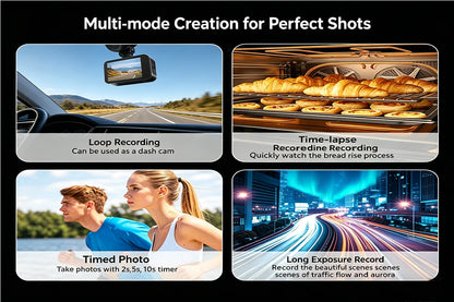 5K Action Camera 4K60fps 2.0'' Touchscreen Recording Cam Body Waterproof 6 Axis EIS Sport Camera Motorcycle Bicycle Helmet