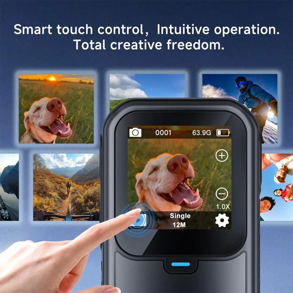 5K Thumb Action Camera 4K 60FPS 6-Axis Touch Screen Stabilization Pocket Sports Camera Magnetic Motorcycle Waterproof Bodycam