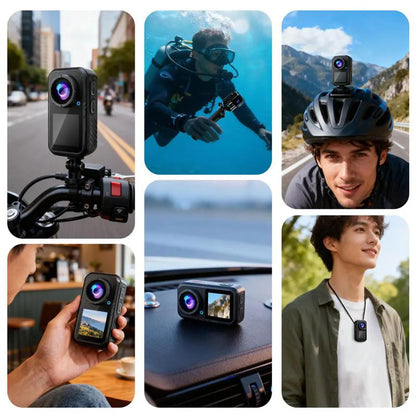 5K Thumb Action Camera 4K 60FPS 6-Axis Touch Screen Stabilization Pocket Sports Camera Magnetic Motorcycle Waterproof Bodycam