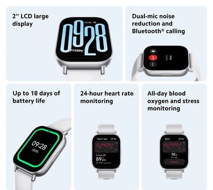 Global Version Xiaomi Redmi Watch 5 Active 2'' LCD display · up 18 days battery · Bluetooth® calling 140+ workout modes 470mAh