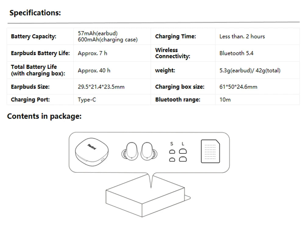 World Premiere Xiaomi Redmi buds 6 Play Up 36 hours  AI noise cancellation for calls Bluetooth 5.4 TWS Earphone Earbuds AI ENC