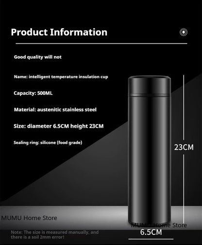 500ML Intelligent Temperature Thermos Bottle Sports Water Cup Car Insulated Cup Keeps Cold and Heat Thermal Mug Vacuum Flasks