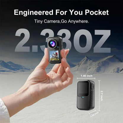 5K Thumb Action Camera 4K 60FPS 6-Axis Touch Screen Stabilization Pocket Sports Camera Magnetic Motorcycle Waterproof Bodycam